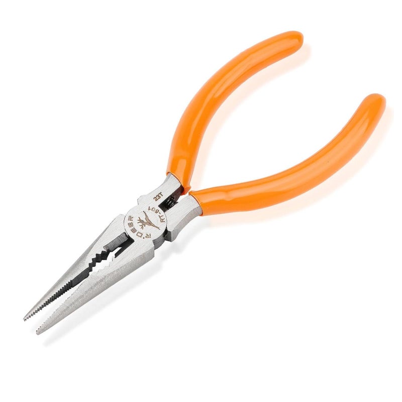 Rongon Small Needle Nose Pliers 5 Inch Precision Long Nose Plier Jewelry Pliers Tools Craftsman Tool Kit for Bending Wire, Handcraft, PCB Board, Working in Tight Areas - Image 1